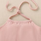 Infant Chilren Waistcoat Bell-bottom Pants Suit - Tiny Fashionista in a Pink Waistcoat and Bells