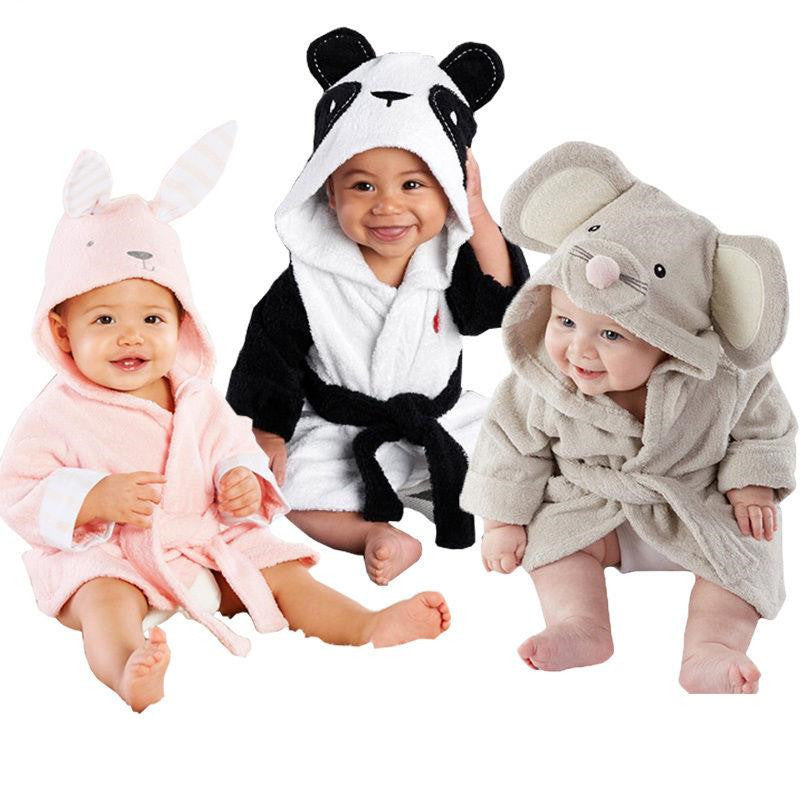 Infant Fashion Simple Cartoon Animal Bathrobe Panda Mouse Bunny Soft Plush - infant fashion simple cartoon animal