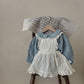 Infant Single-breasted Long Sleeve Small Plaid Romper Sling Small Overskirt - Tiny Fashionista in Long Sleeve Small