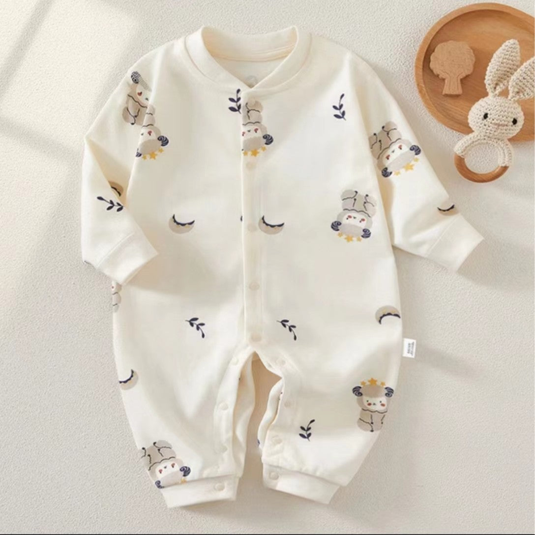 Infant Spring And Autumn Long Sleeve Jumpsuit - Long Sleeve Fun in Striped Bear Jumpsuits Galore