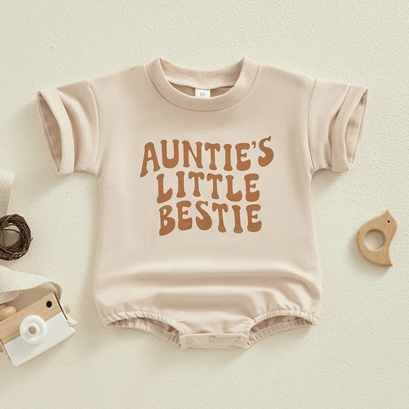 Infant Summer Short Sleeve Letter Printed Jumpsuit - Short Sleeve Jumpsuit for Tiny Trendsetters