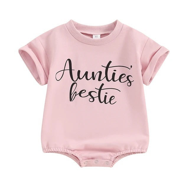 Infant Summer Short Sleeve Letter Printed Jumpsuit - Short Sleeve Jumpsuit for Tiny Trendsetters