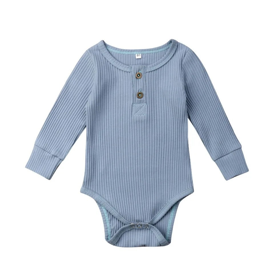 Infant Sunken Stripe Cotton Long Sleeve Triangle Rompers - Infant Sunken Stripe Long Sleeve Romper for Trendy Tots