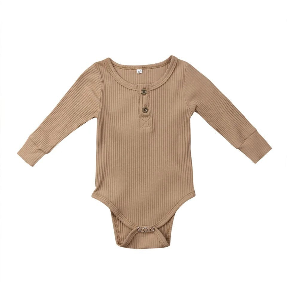 Infant Sunken Stripe Cotton Long Sleeve Triangle Rompers - Infant Sunken Stripe Long Sleeve Romper for Trendy Tots