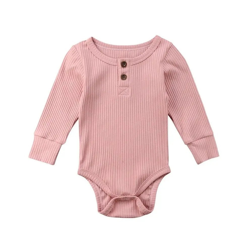 Infant Sunken Stripe Cotton Long Sleeve Triangle Rompers - Infant Sunken Stripe Long Sleeve Romper for Trendy Tots