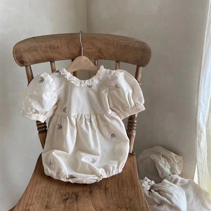 Cotton Apricot Jumpsuit for Women with Short Sleeves Suitable in the United States - Baby So Cute You’ll Want