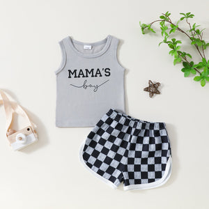 Gray Baby Suit Set for 0-3 Years Suitable United States Market - Tiny Trendsetter in Plaid: Baby’s Chic Debut united