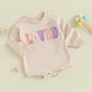 Infant Toddler Long Sleeve Alphabet Embroidery Romper - Giggles in Cotton: Alphabet Romper for Tots