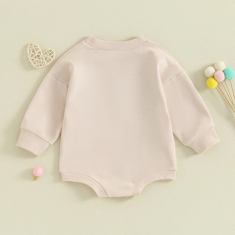 Infant Toddler Long Sleeve Alphabet Embroidery Romper - Giggles in Cotton: Alphabet Romper for Tots