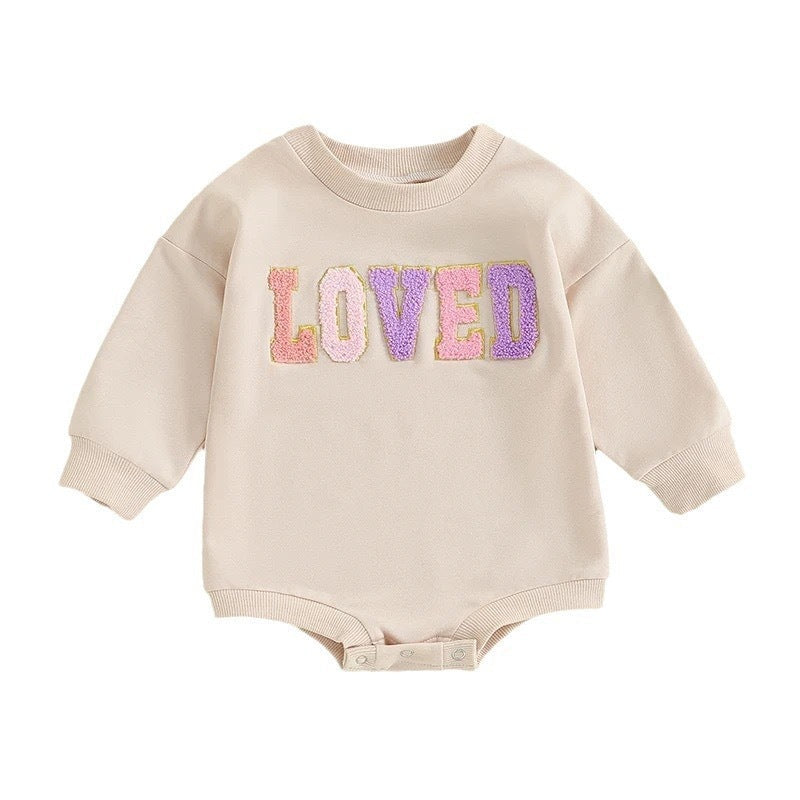 Infant Toddler Long Sleeve Alphabet Embroidery Romper - Giggles in Cotton: Alphabet Romper for Tots