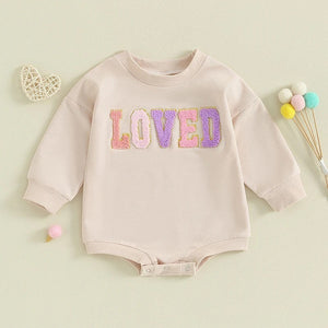 Infant Toddler Long Sleeve Alphabet Embroidery Romper - Giggles in Cotton: Alphabet Romper for Tots