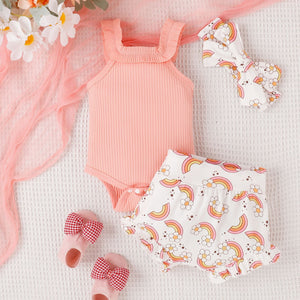 Rainbow Pants Shorts for Girls Cotton Fabric in United States Sizes 70-100cm - Romper Tiny Trendsetters united states