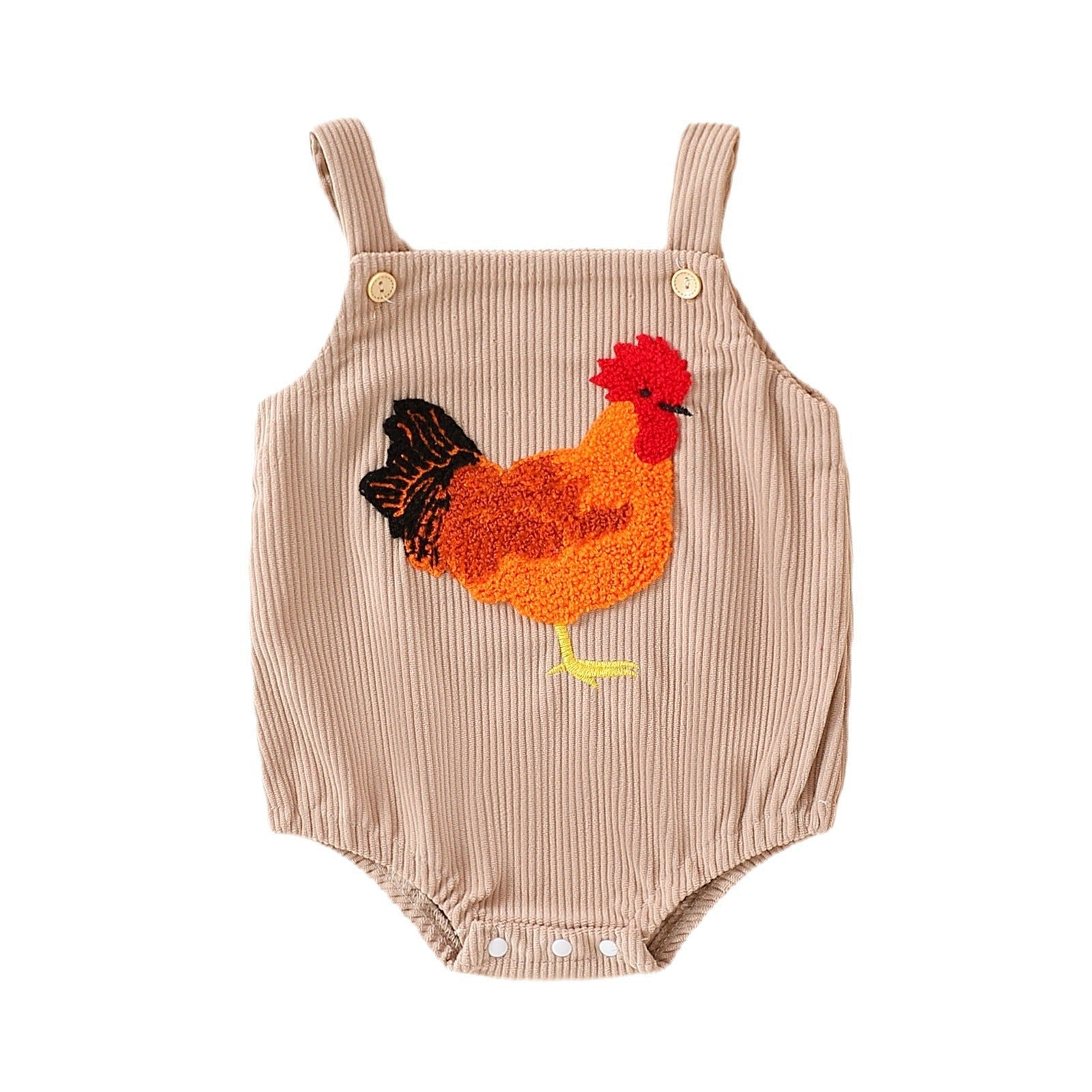 Infant Toddler Streamline Cotton Cock Towel Embroidery Sling Romper - Tiny Tots in Style with Our Silly Sling Romper