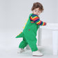 Infants Baby Striped T-shirt With Three-dimensional Green Dinosaur Suspender Pants Cute Playful Outwear - Dino-Mite