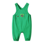 Infants Baby Striped T-shirt With Three-dimensional Green Dinosaur Suspender Pants Cute Playful Outwear - Dino-Mite