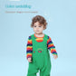 Infants Baby Striped T-shirt With Three-dimensional Green Dinosaur Suspender Pants Cute Playful Outwear - Dino-Mite