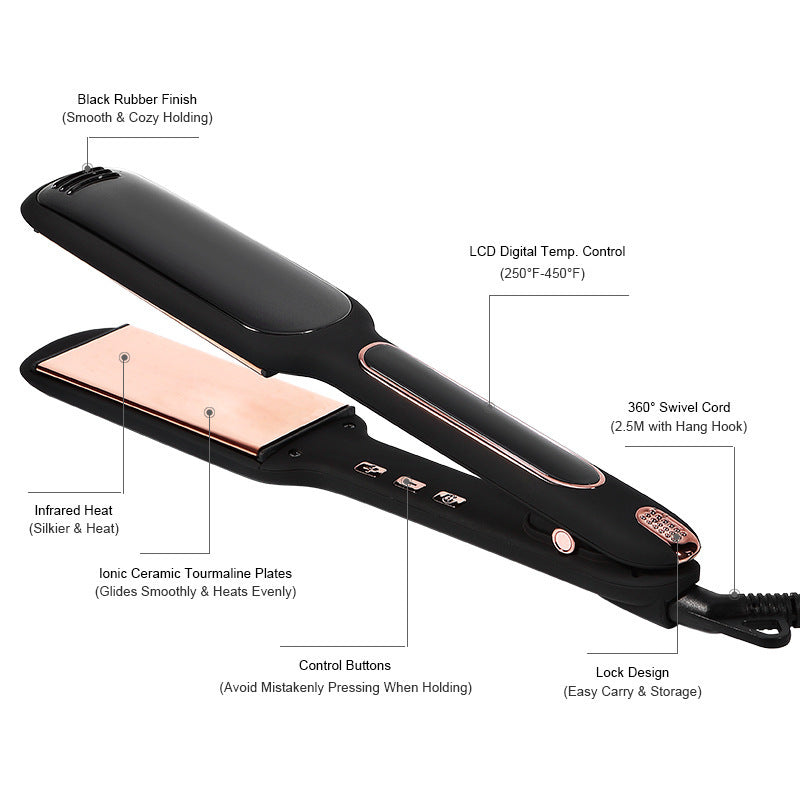 Infrared Hair Straightener with LCD Display and Temperature Control - Teleplus lcd display infrared hair care