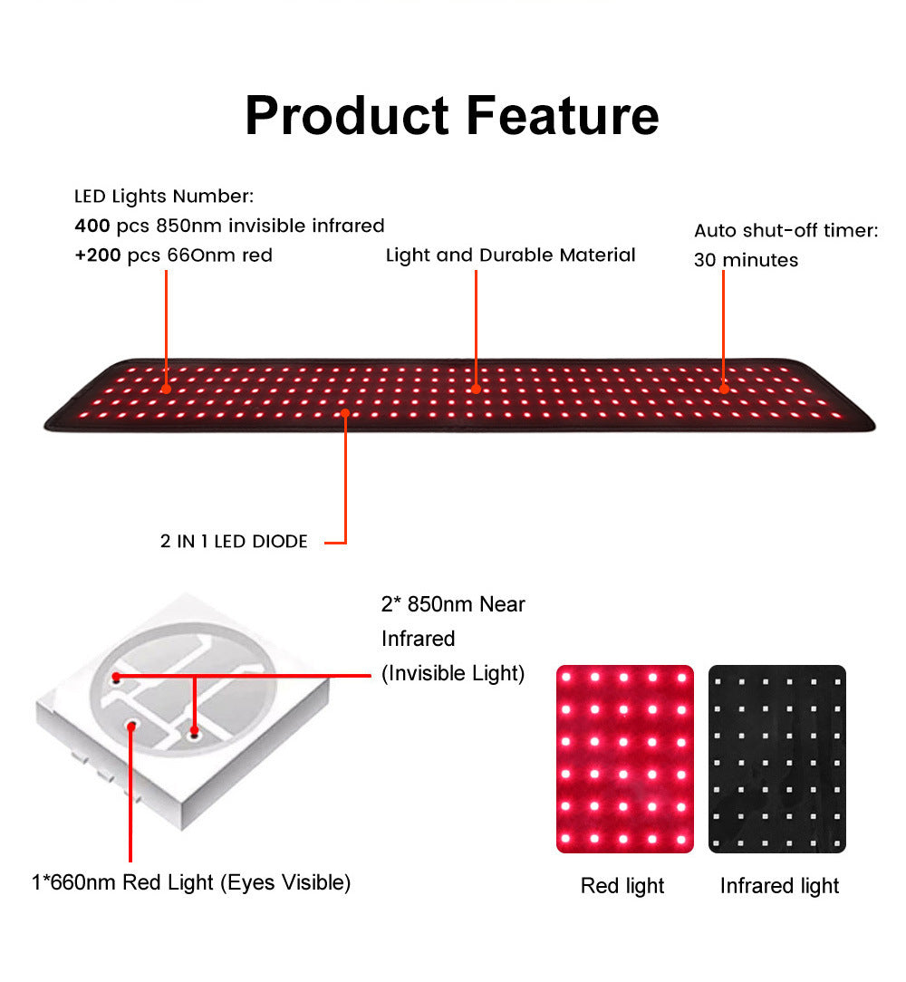 Infrared Knee Pad Light Belt Physiotherapy TLB200 for Pain Relief - Teleplus red light belt physiotherapy infrared knee