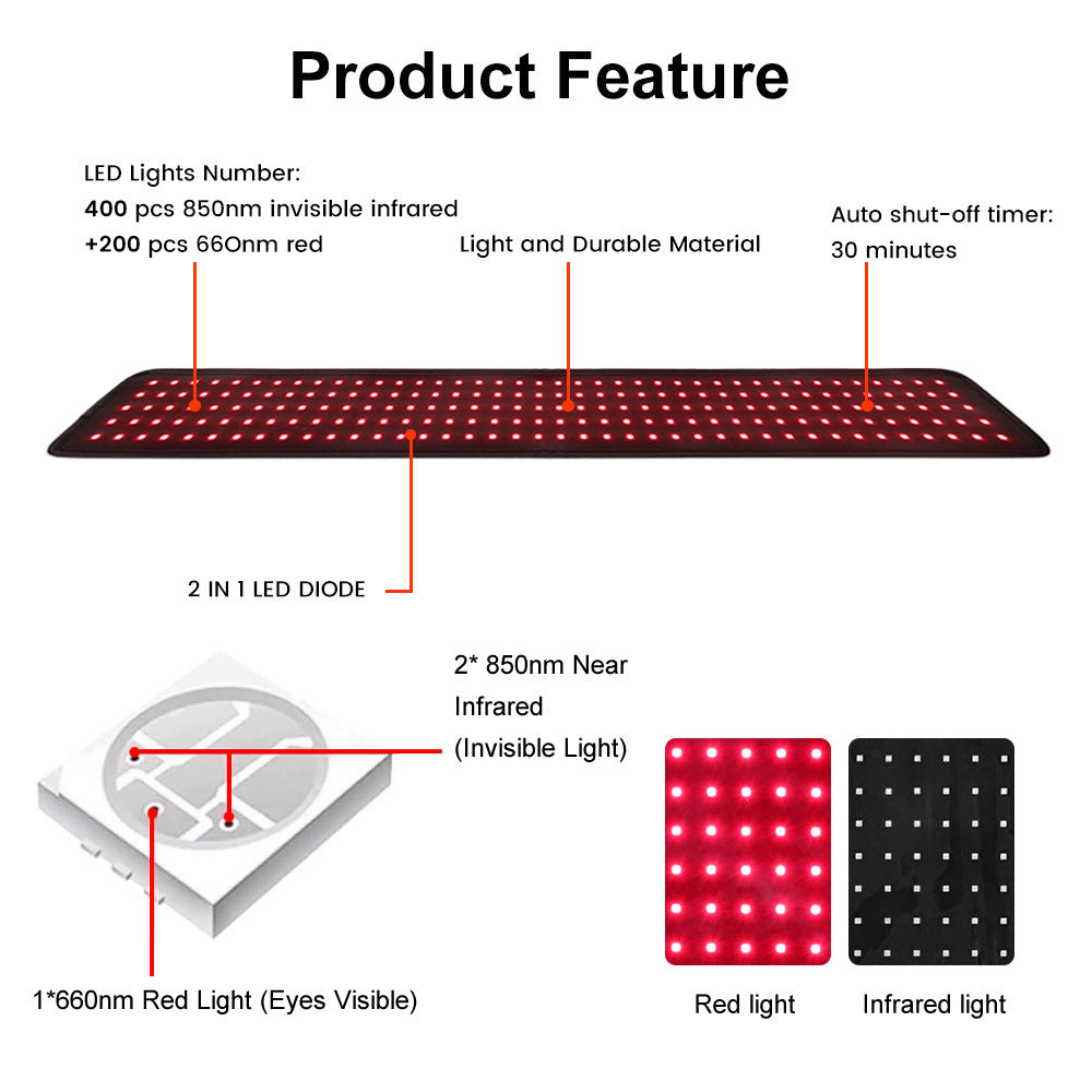 Infrared Knee Pad Light Belt Physiotherapy TLB200 for Pain Relief - Teleplus red light belt physiotherapy infrared knee