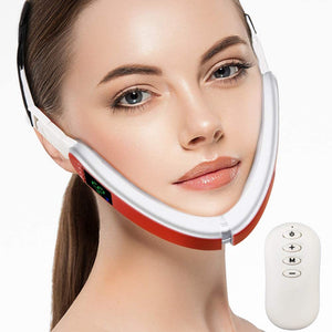 Infrared LED Light Photon Therapy V-Shape Slimming Face Massager - Glow Up with Infrared Hot Compress Light Mode Magic