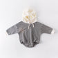 Ins Autumn Baby Striped Baby Clothes Hooded One-piece Hatching Climbing Suit Thickened - Hatch Your Style in Cotton