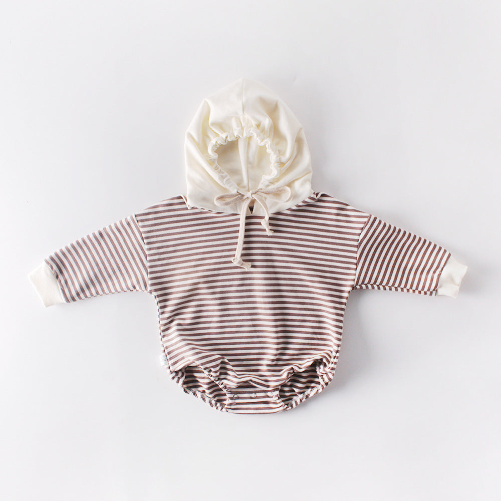 Long Sleeve Cotton Hooded Shirt Suitable for Autumn in the United States - Hatch Your Style Baby Stripes This united