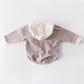 Ins Autumn Baby Striped Baby Clothes Hooded One-piece Hatching Climbing Suit Thickened - Hatch Your Style in Cotton