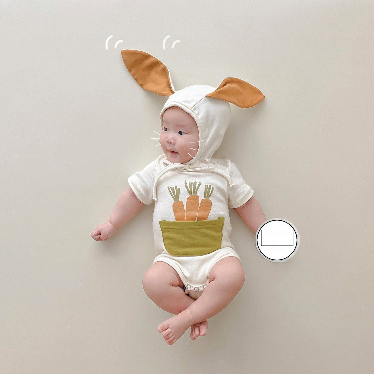 Unisex Cotton Triangle Jumpsuit for Children in the United States - Cute Pocket Rabbit Tiny Trendsetters united states