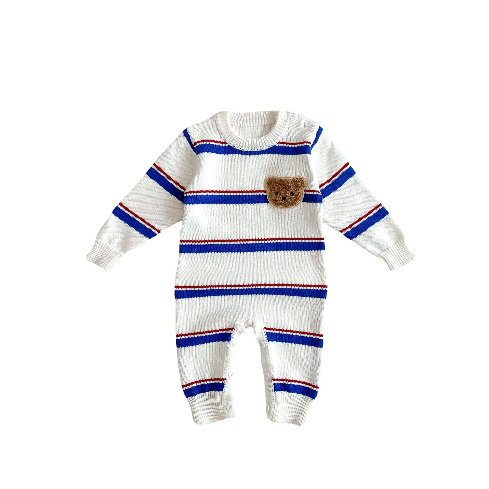 INS Korean Striped Baby Spring Knitted Jumpsuit Romper - Korean Striped Baby Romper for Mini Fashionistas