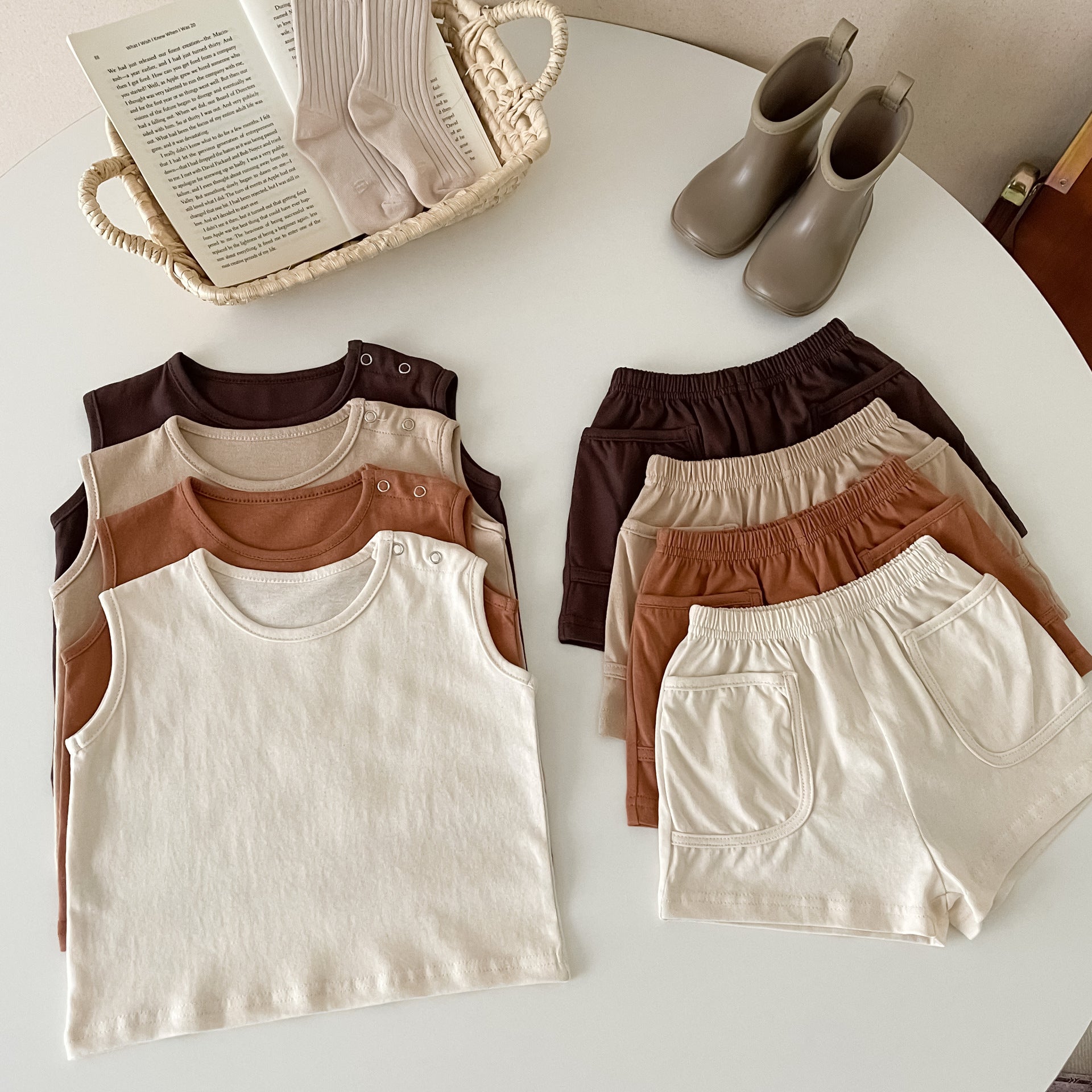 Ins Simple Vest Two-piece Set Infant Nordic Style Sports - Nordic Style Infant Set for Mini Fashionistas