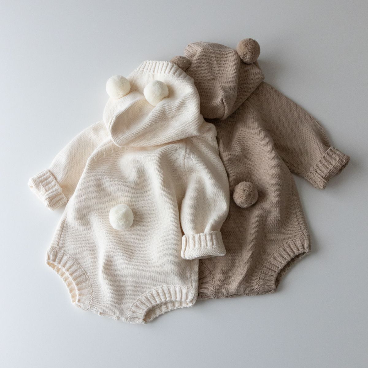 Solid Color Little Bear Sweater for Kids in Apricot and White the United States - Magic Tiny Fashionistas united states