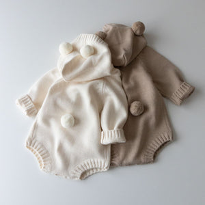 Solid Color Little Bear Sweater for Kids in Apricot and White the United States - Magic Tiny Fashionistas united states