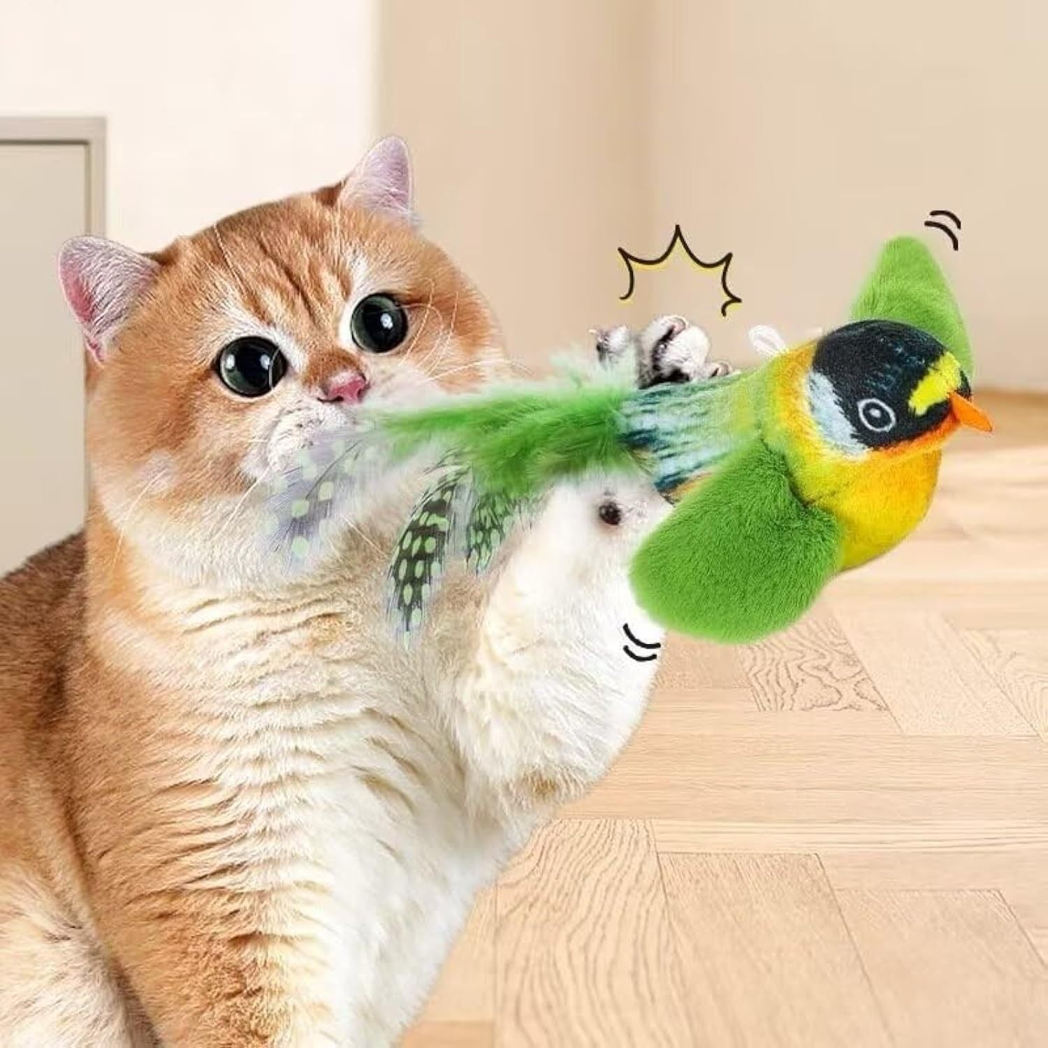Interactive Bird Cat Toy for Indoor Cats - Telepluscomtr cat toy bird flappy chase