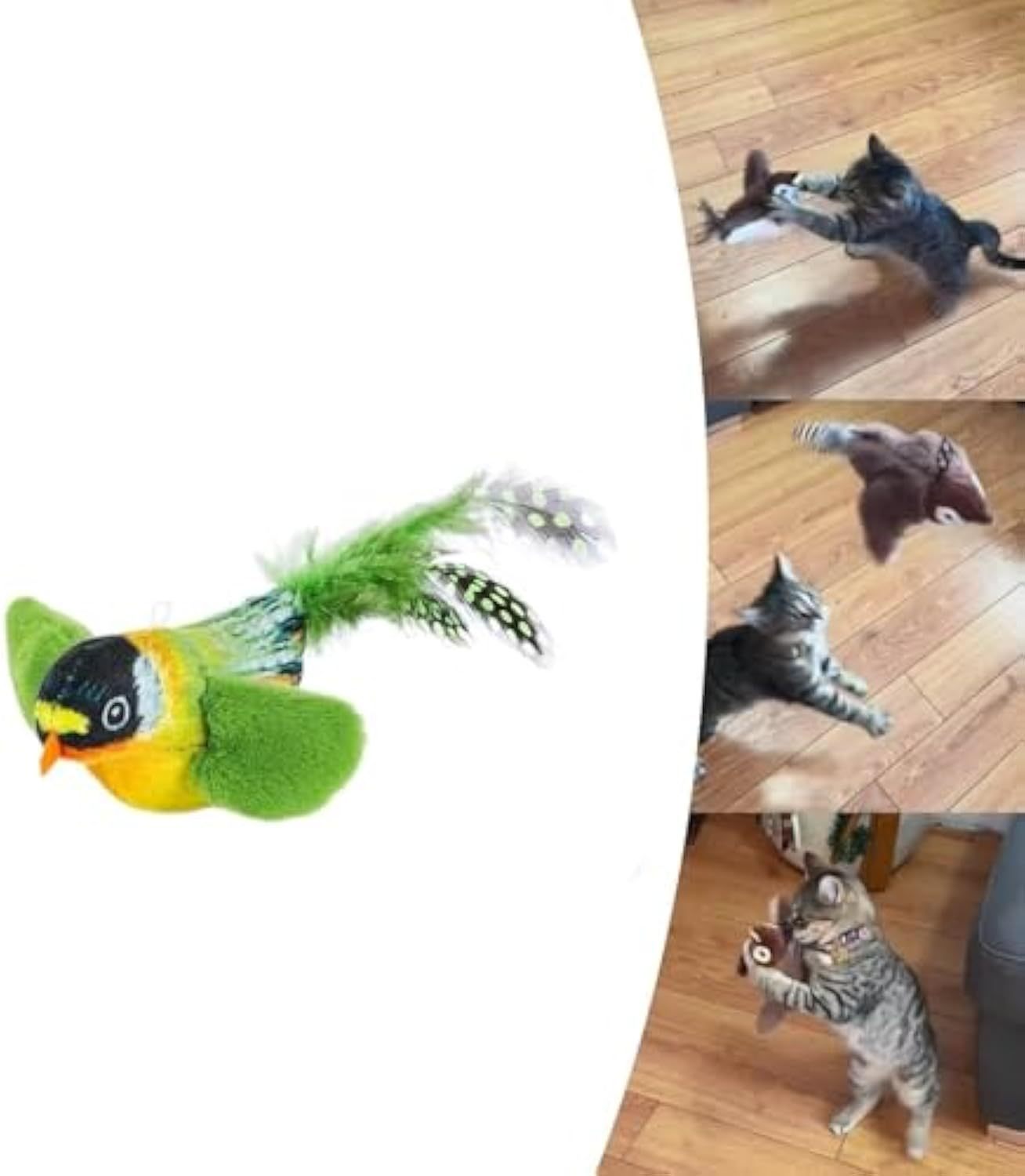 Interactive Bird Cat Toy for Indoor Cats - Telepluscomtr cat toy bird flappy chase