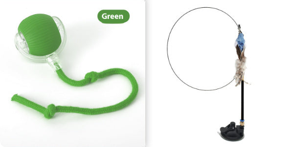 Interactive Cat Teasing Ball Toy for High Energy Cats Carpet Friendly - Teleplus cat teasing ball funny