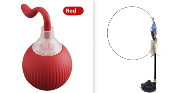 Interactive Cat Teasing Ball Toy for High Energy Cats Carpet Friendly - Teleplus cat teasing ball funny