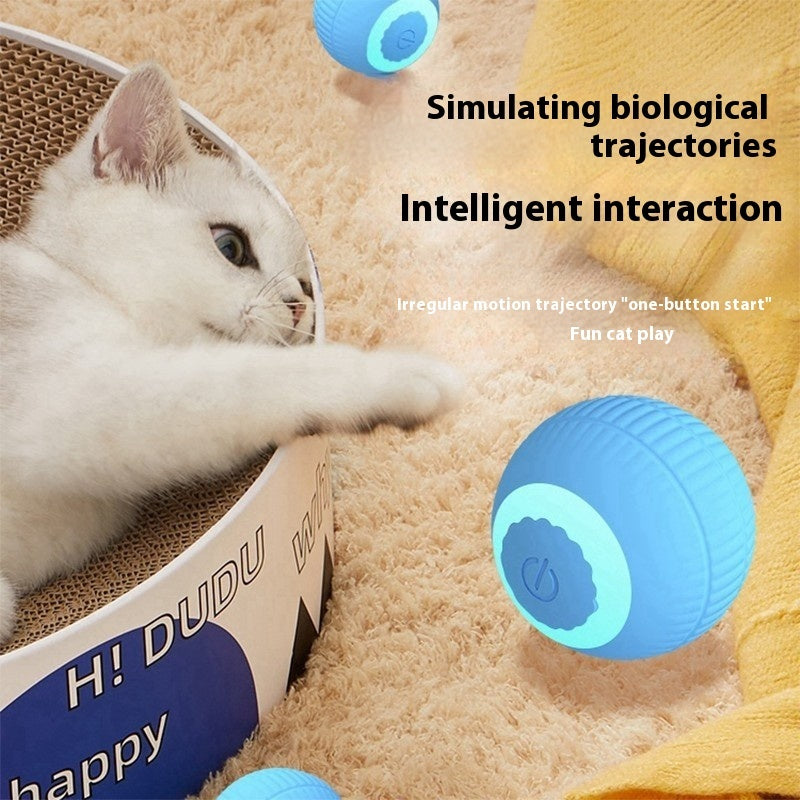 Interactive Cat Toy Ball USB Rechargeable Automatic Rolling Pet Enrichment