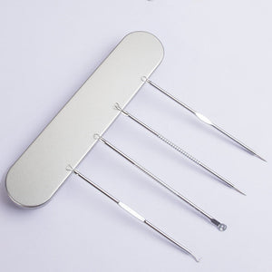 Stainless Steel Acne Needle Suit with Iron Box for Skin Care and Pimple Treatment - Tackle Pimples Tools iron box
