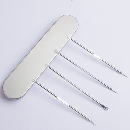 Stainless Steel Acne Needle Suit with Iron Box for Skin Care and Pimple Treatment - Tackle Pimples Tools iron box
