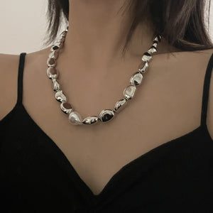 Irregular Pearl Stitching Necklace Lock Women - Irregular Pearl Style Stitching Necklace for Women