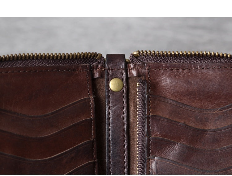 Italian Cowhide Long Wallet with Mobile Phone Bag for United States Buyers - That Time Travelled From Your Granddad’s