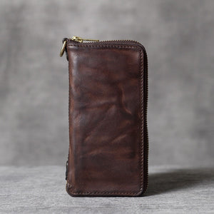 Italian Cowhide Long Wallet with Mobile Phone Bag for United States Buyers - That Time Travelled From Your Granddad’s