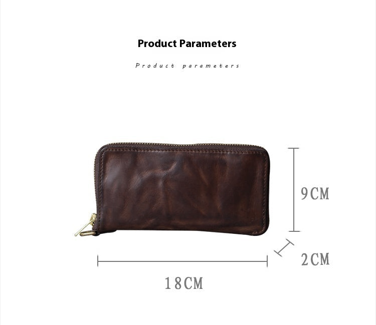 Italian Cowhide Long Wallet with Mobile Phone Bag for United States Buyers - That Time Travelled From Your Granddad’s