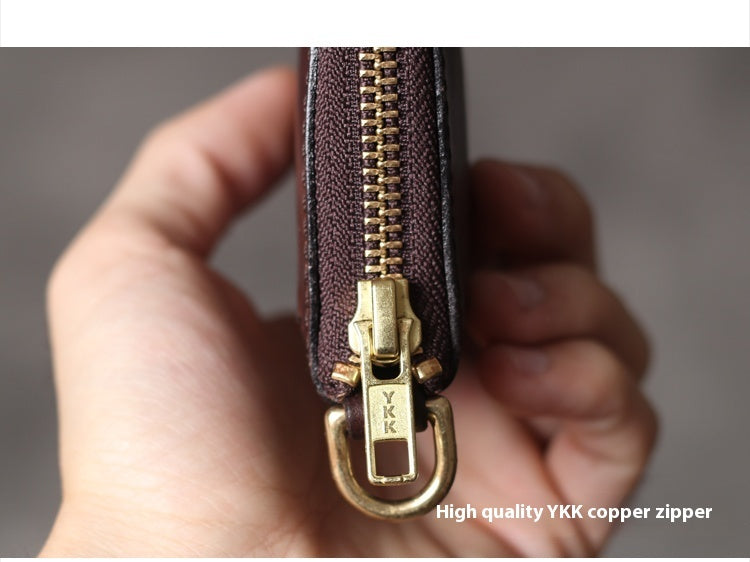 Italian Cowhide Long Wallet with Mobile Phone Bag for United States Buyers - That Time Travelled From Your Granddad’s