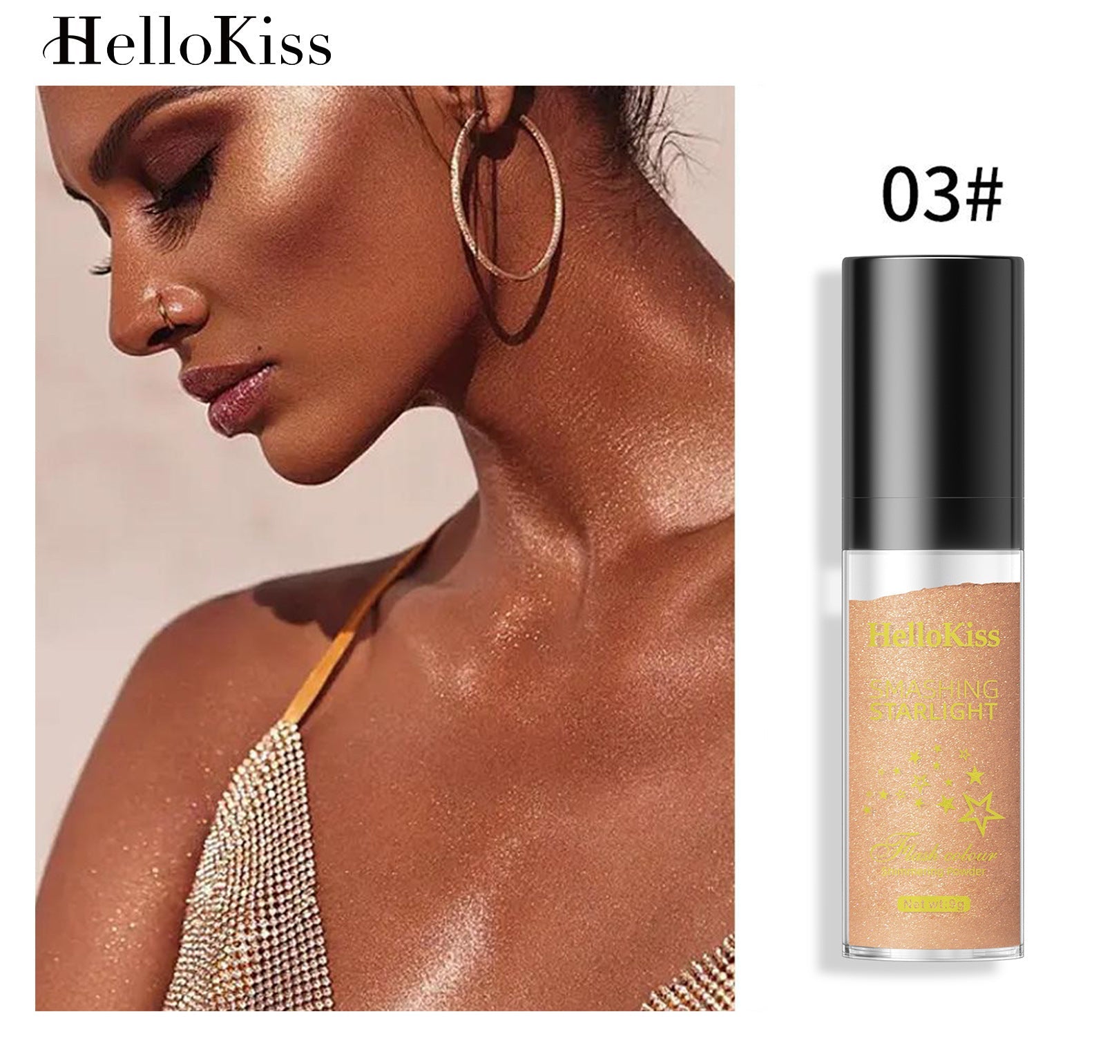 Ivory White Body Highlight Powder for Contouring and Repair - Teleplus body highlight powder repair