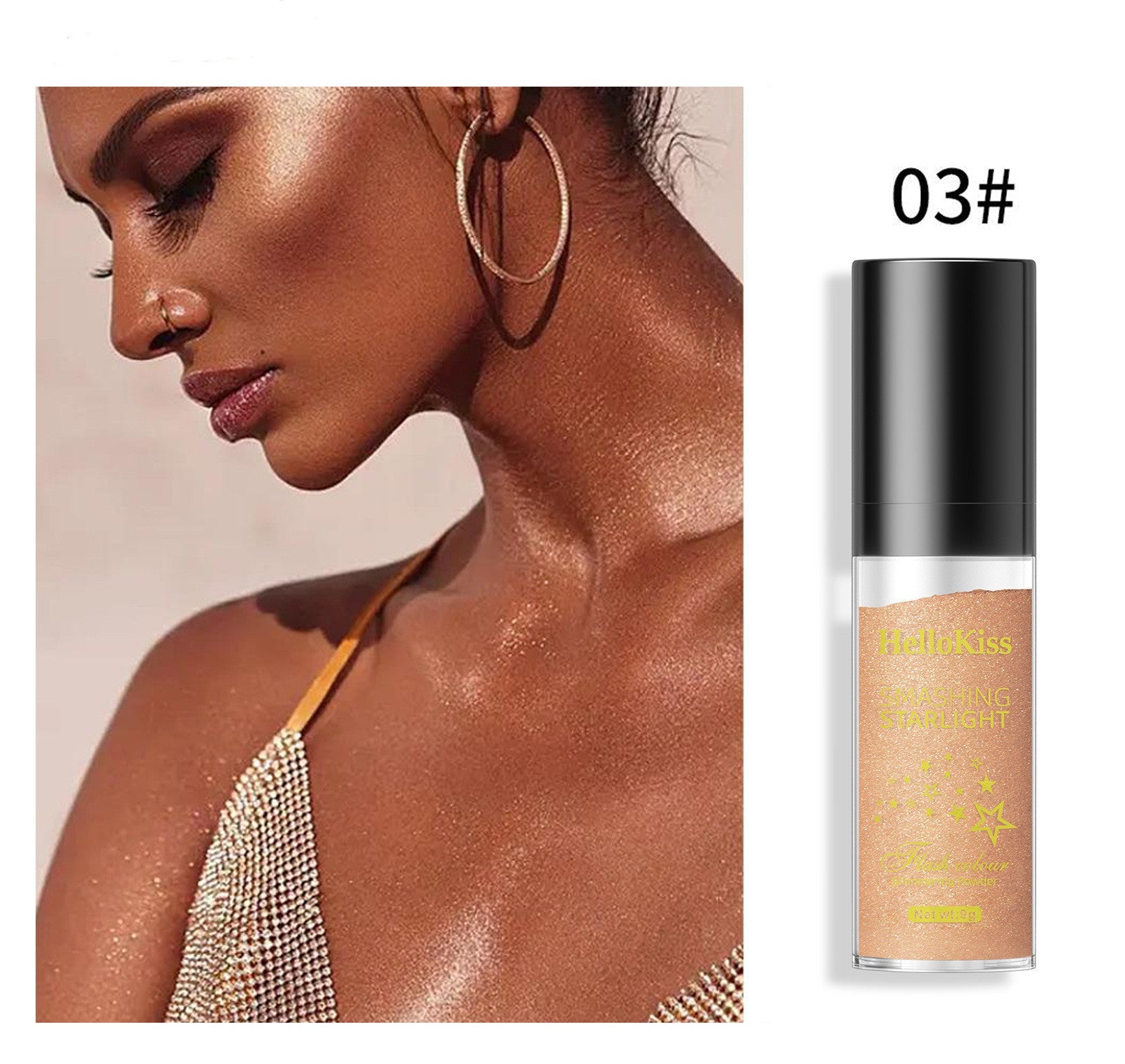 Ivory White Body Highlight Powder for Contouring and Repair - Teleplus body highlight powder repair