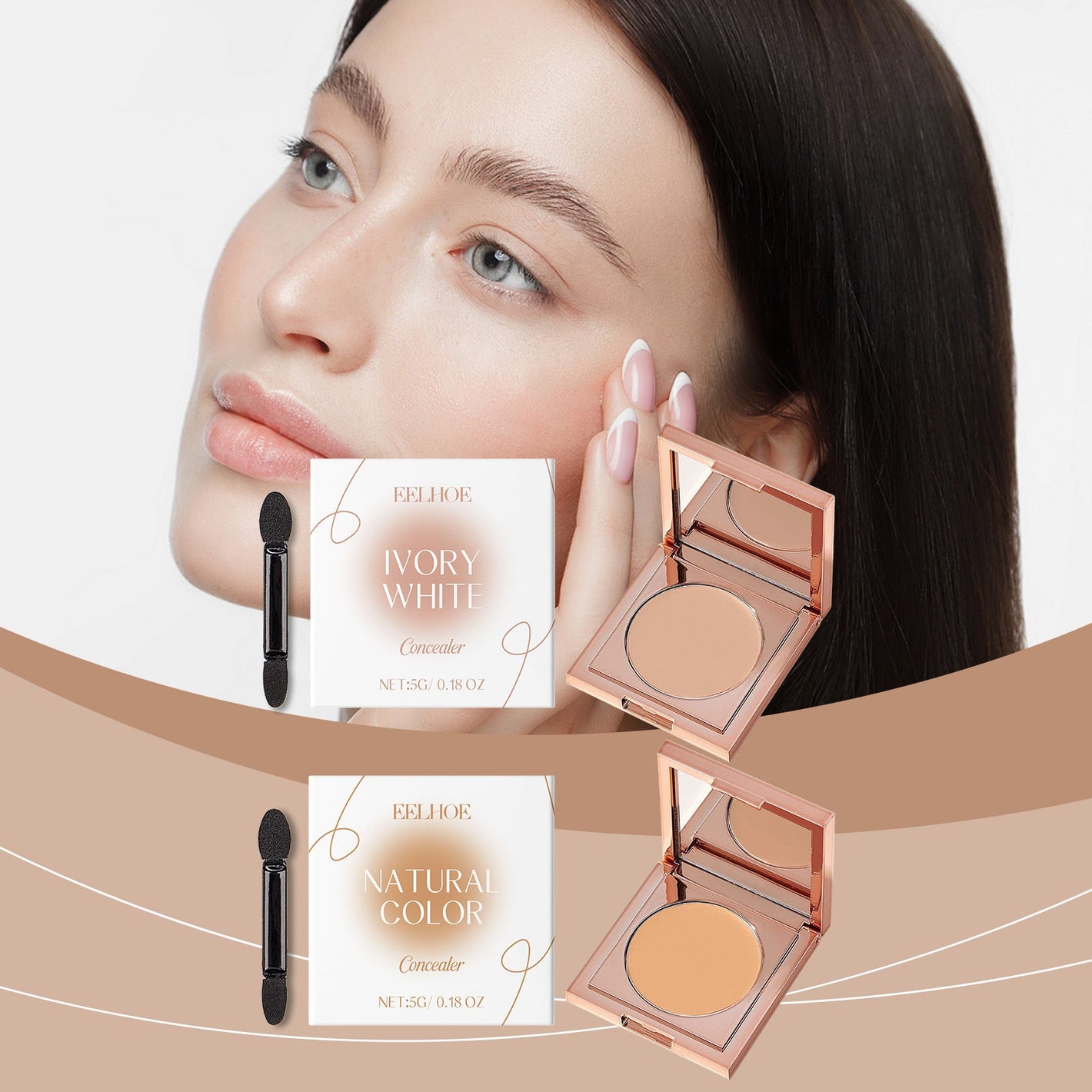 Ivory White Concealer with Light Texture Fit for Natural Coverage - Teleplus concealer light texture fit