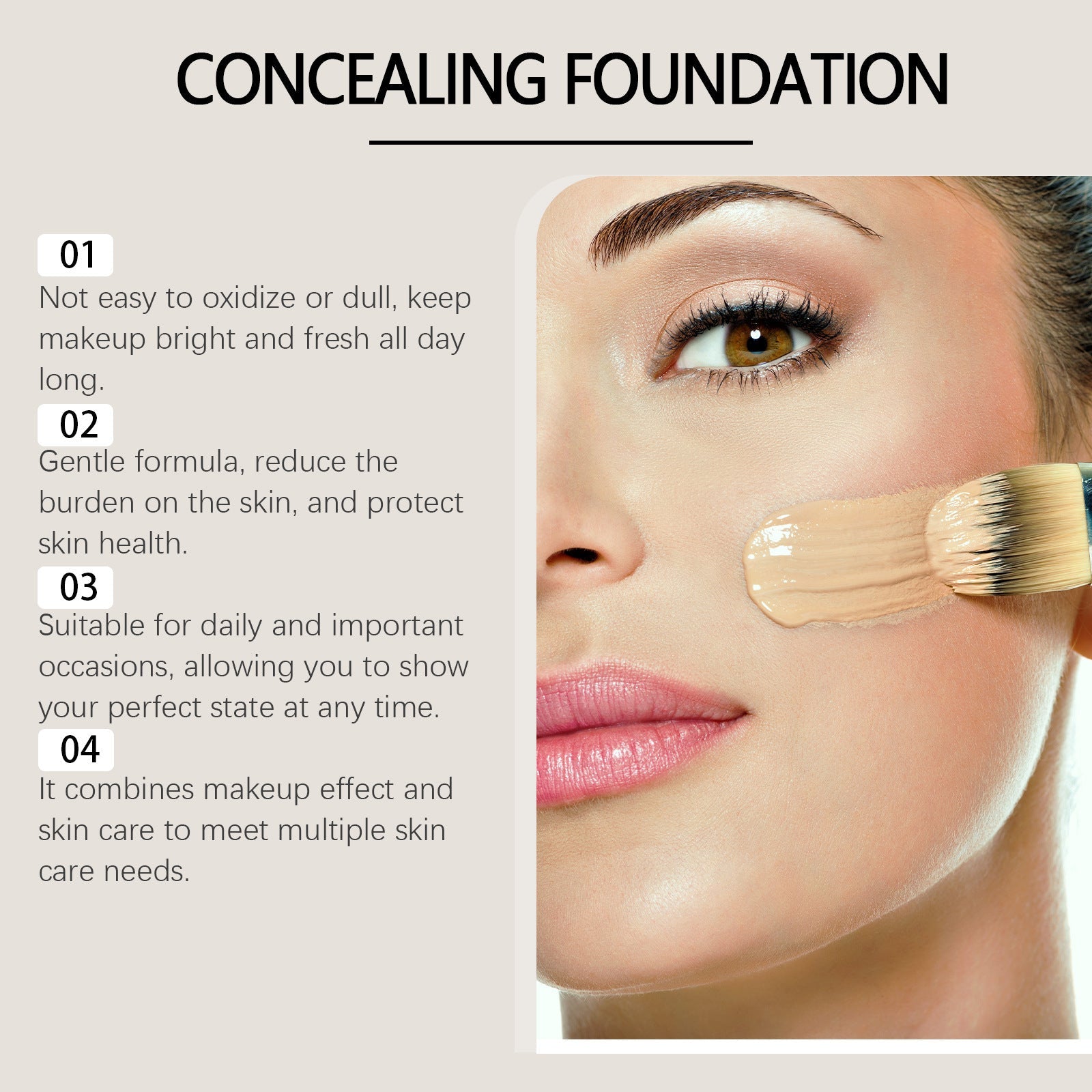 Ivory White Liquid Foundation for Concealing and Moisturizing Skin - Teleplus concealing foundation moisturizing