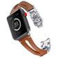 IwatchSE Metal Stainless Steel Chain Leather Strap - IwatchSE Metal Chain Leather Strap with Middle Opening