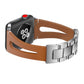 IwatchSE Metal Stainless Steel Chain Leather Strap - IwatchSE Metal Chain Leather Strap with Middle Opening